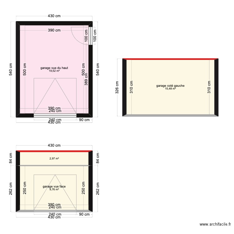 plan garage 20metre carré. Plan de 4 pièces et 48 m2