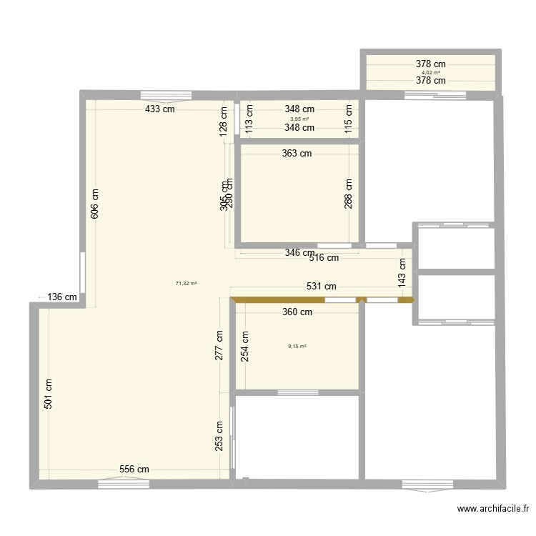 projet ver00. Plan de 4 pièces et 88 m2