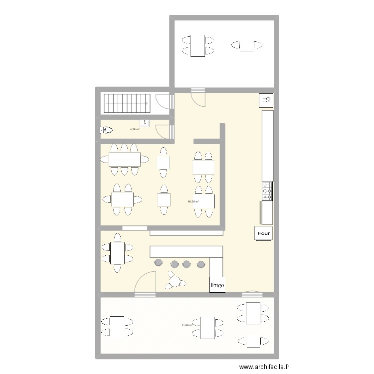 St Jean. Plan de 3 pièces et 133 m2