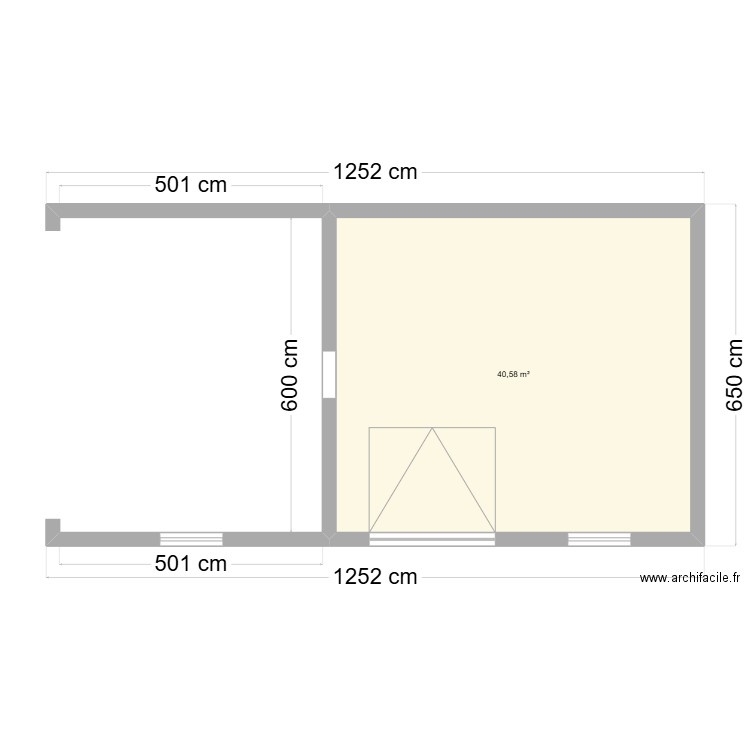 Plan sous sol. Plan de 1 pièce et 41 m2