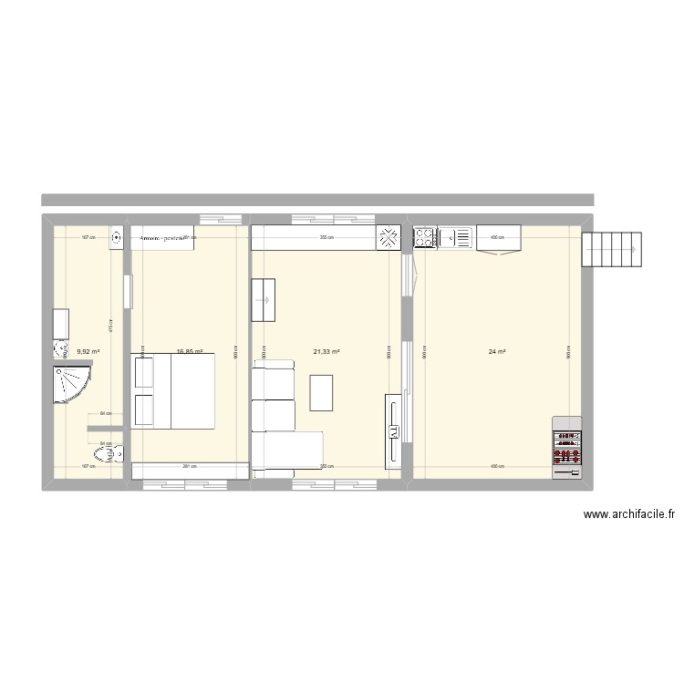 Krabi bung 1. Plan de 4 pièces et 72 m2