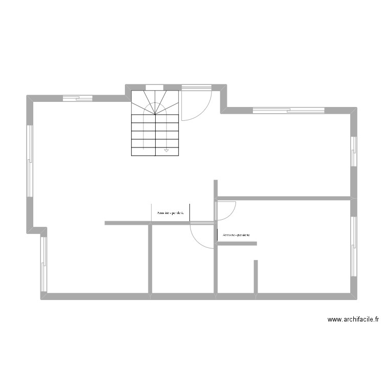 abc. Plan de 3 pièces et 64 m2