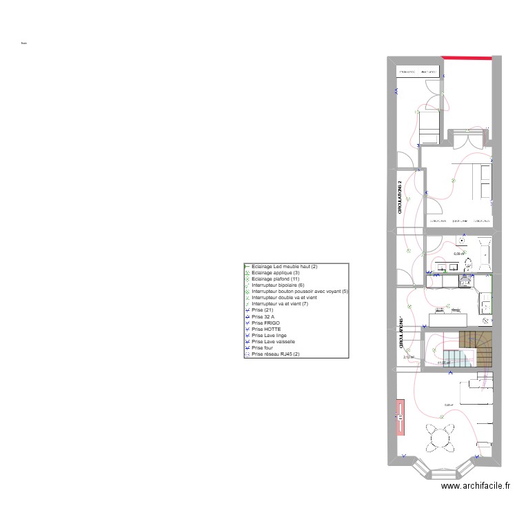 ET 1 F.CHELEA ELEC. Plan de 3 pièces et 49 m2