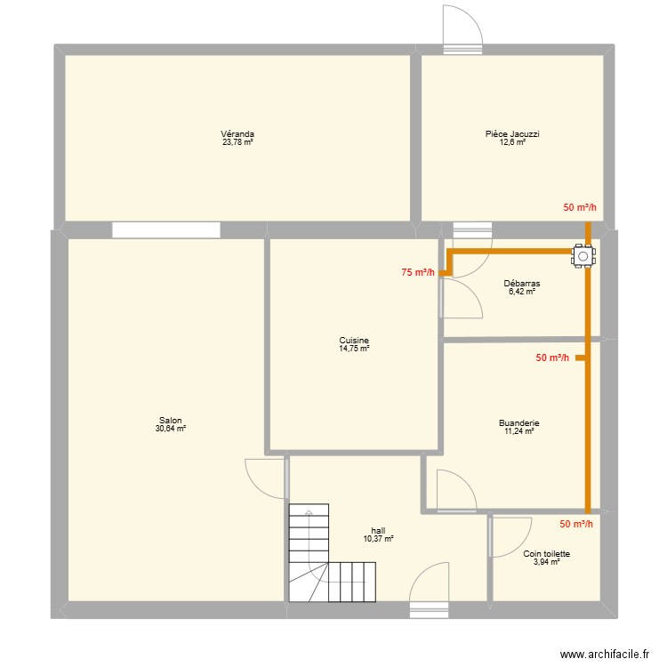 devis en cour a reprendre. Plan de 8 pièces et 114 m2