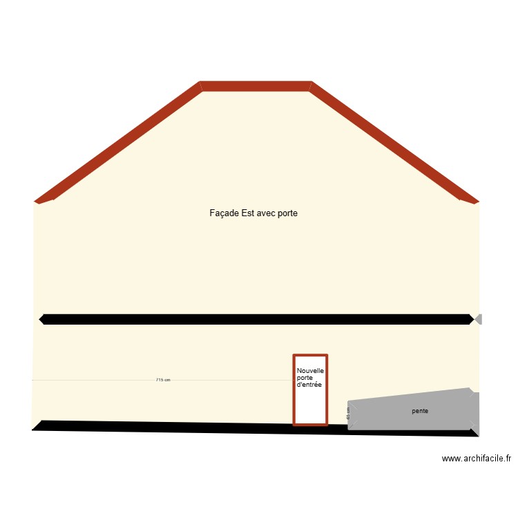 Façade est croy. Plan de 5 pièces et 86 m2