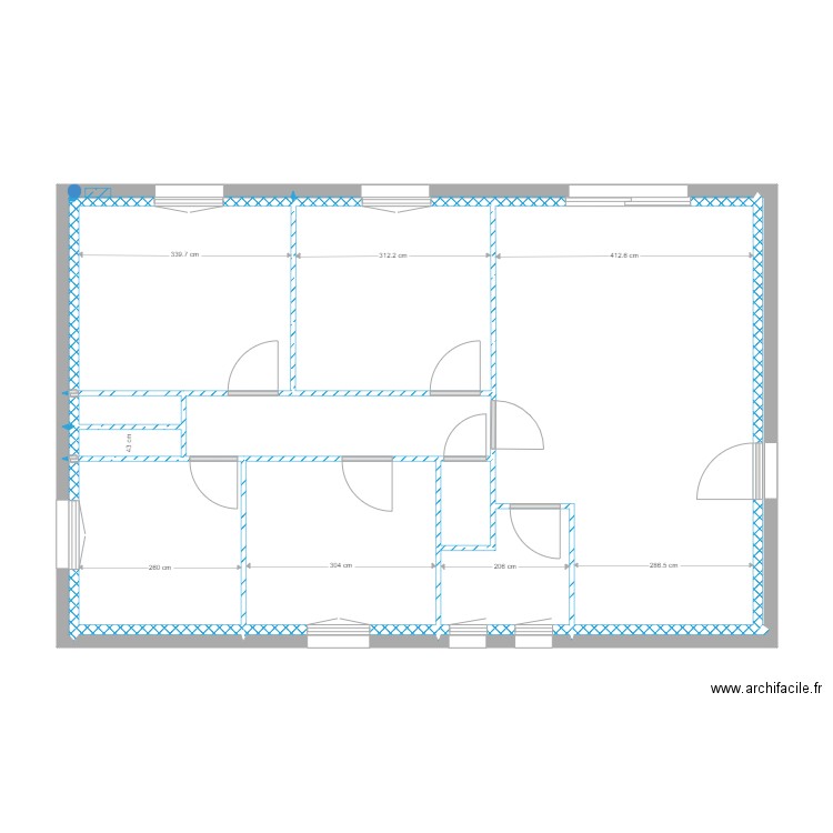 CINDY. Plan de 17 pièces et 70 m2