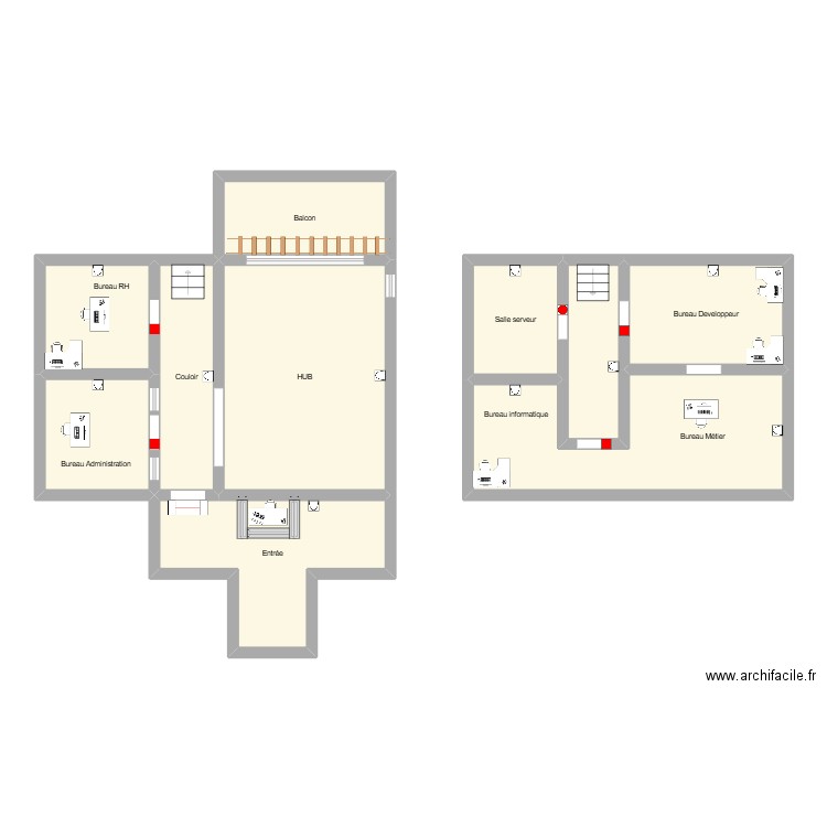 Projet ANNUEL. Plan de 10 pièces et 108 m2