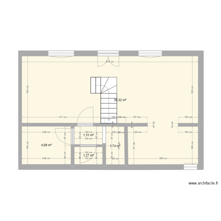 plan de base appart 1. Plan de 5 pièces et 45 m2