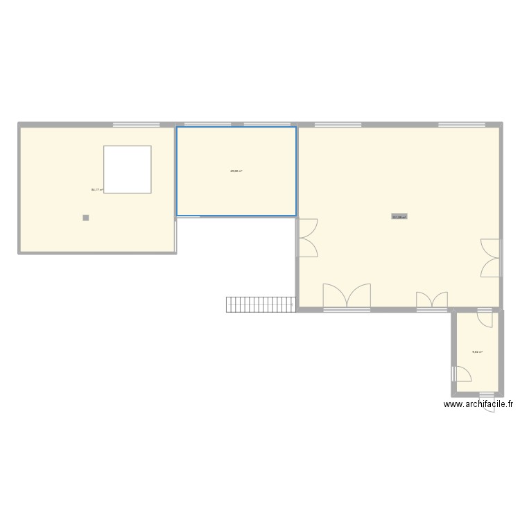 aménagement étage 1. Plan de 4 pièces et 195 m2