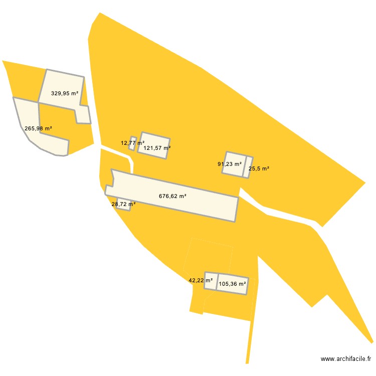 Vinezac - fond cadastre brut - VISU. Plan de 10 pièces et 1700 m2