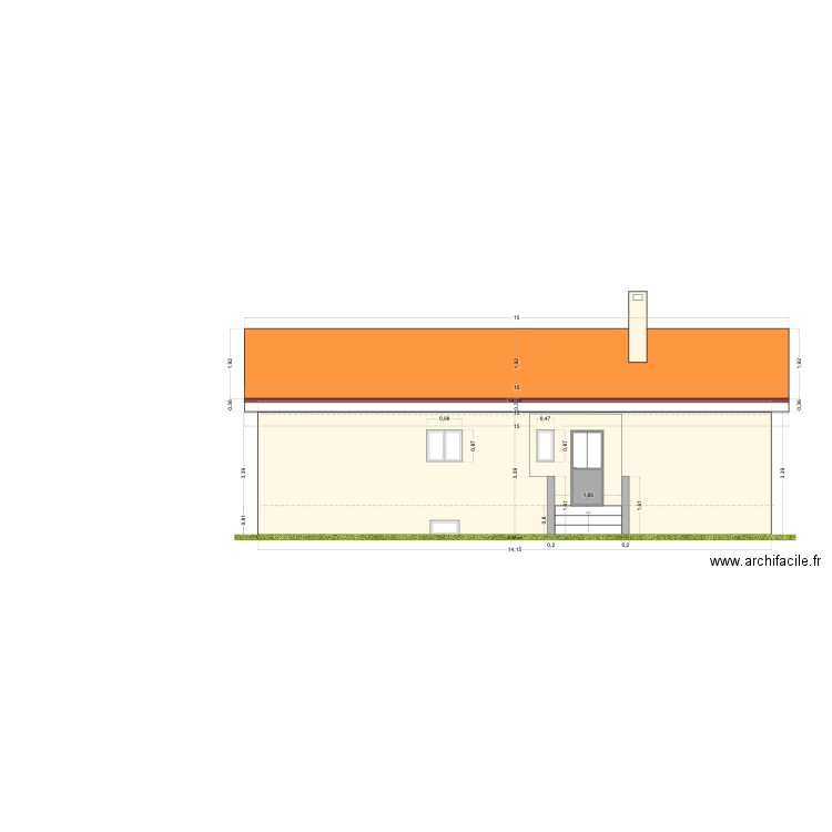 Verchères 18a - Façade Nord. Plan de 0 pièce et 0 m2