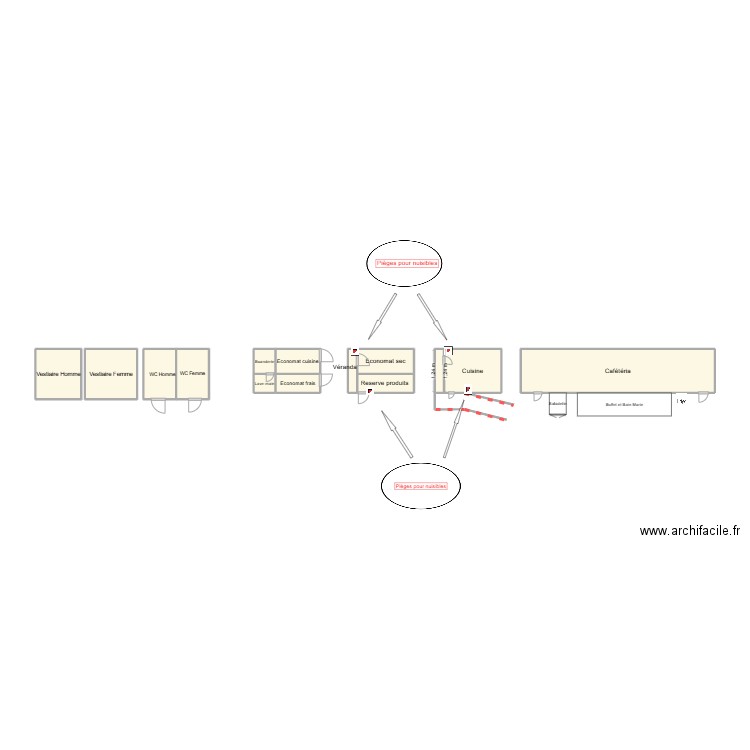 insatallations cuisine 1. Plan de 14 pièces et 20 m2