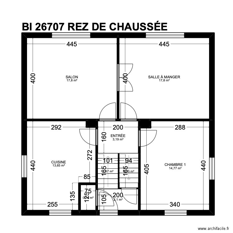 BI 26707. Plan de 27 pièces et 261 m2