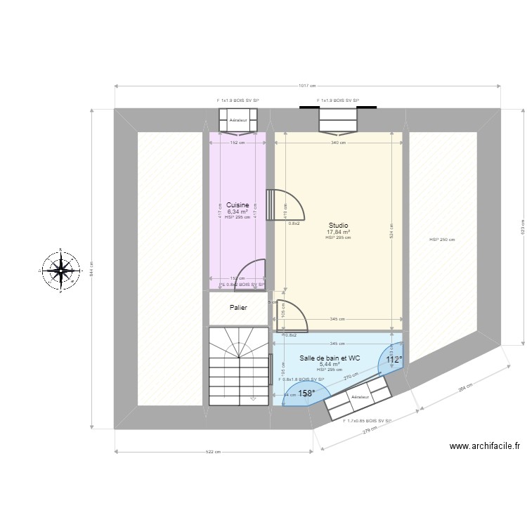 ML24007985. Plan de 7 pièces et 57 m2