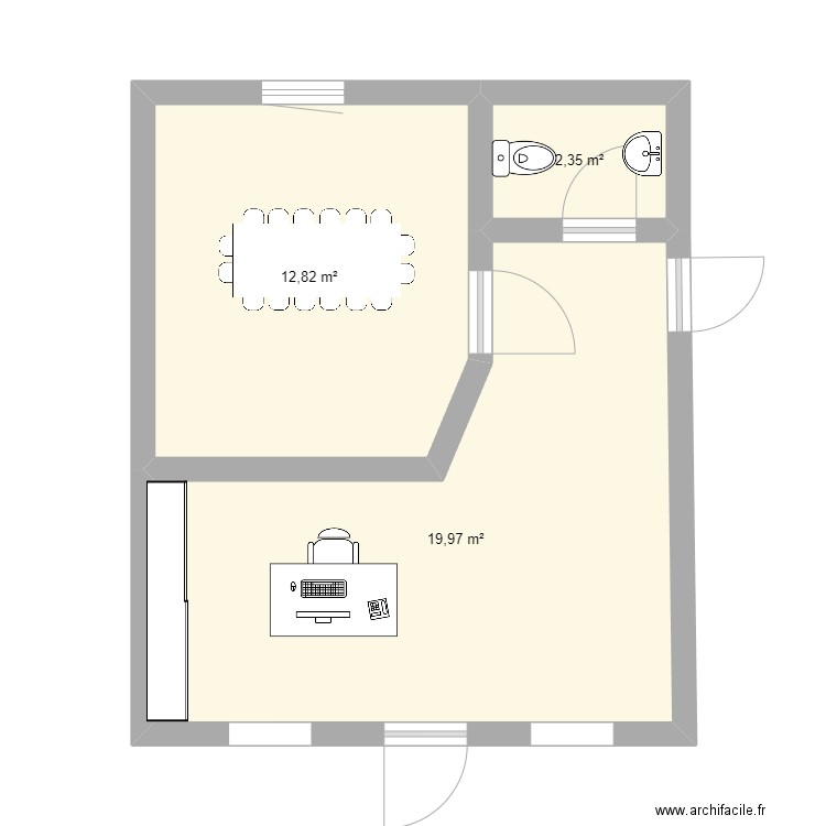 Douvres 16-18. Plan de 3 pièces et 35 m2