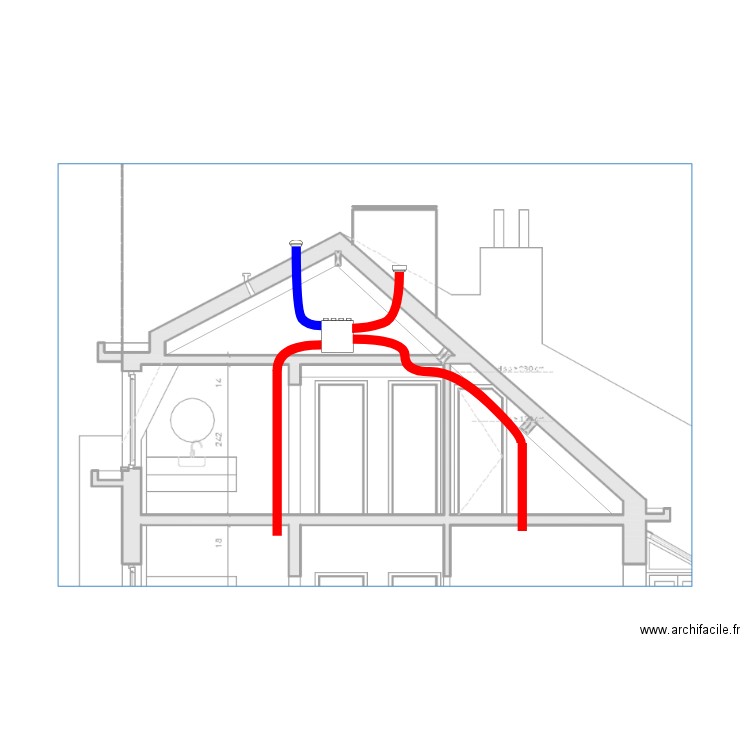 VMC Passage deuxième étage. Plan de 0 pièce et 0 m2