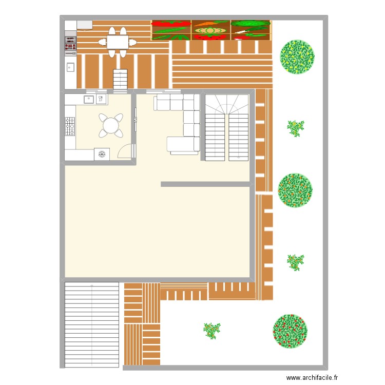 cuis. Plan de 2 pièces et 109 m2