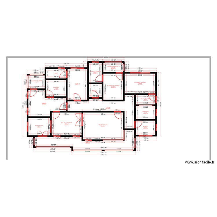 MA MAISON. Plan de 18 pièces et 199 m2