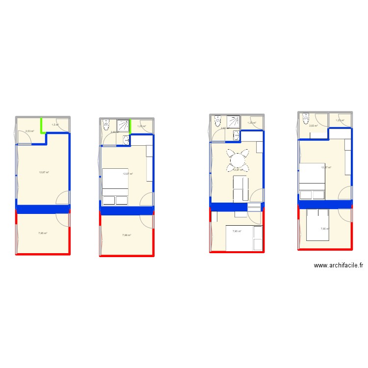 Maison. Plan de 16 pièces et 100 m2