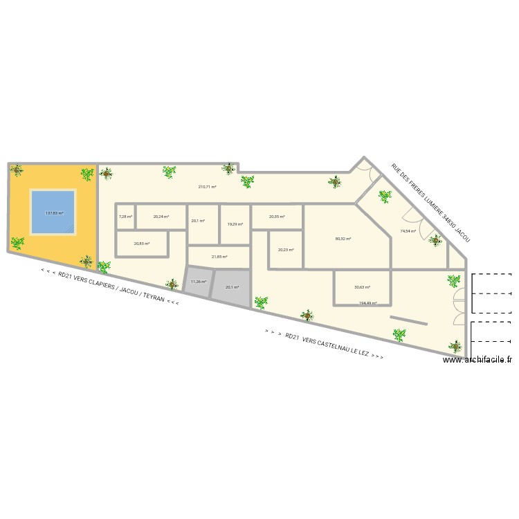 AK99 appart 141024A. Plan de 16 pièces et 910 m2