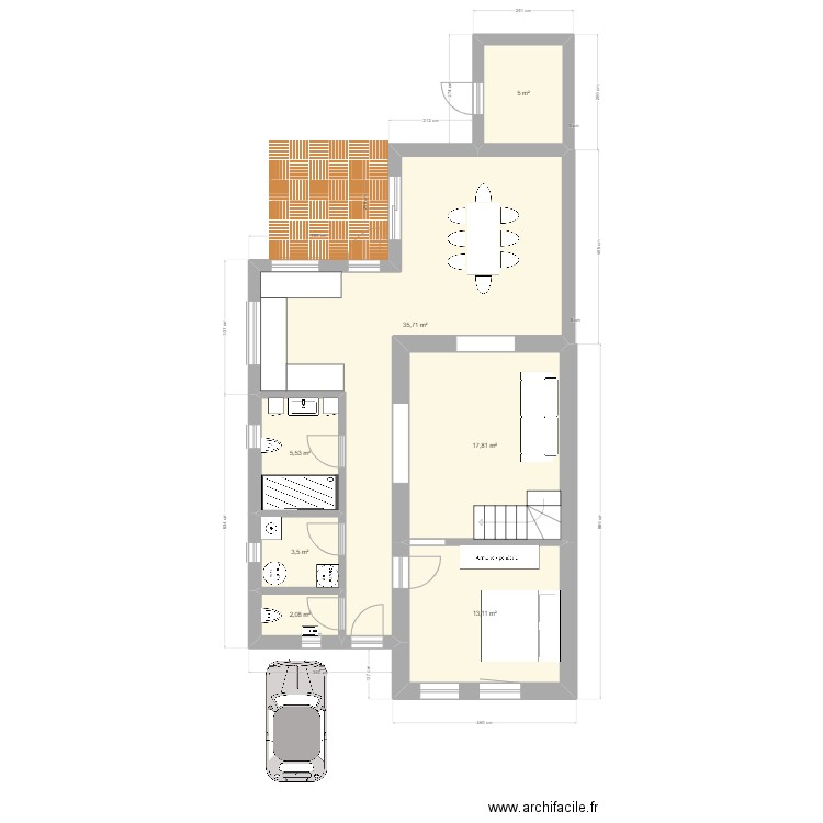 vERACHTERT PLAN . Plan de 7 pièces et 83 m2