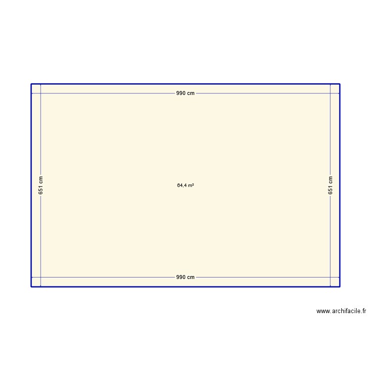 breau. Plan de 1 pièce et 64 m2