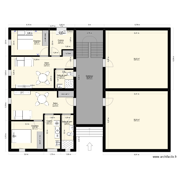 Immeuble SEYO 2. Plan de 11 pièces et 176 m2