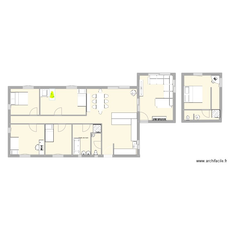 test maison. Plan de 9 pièces et 130 m2