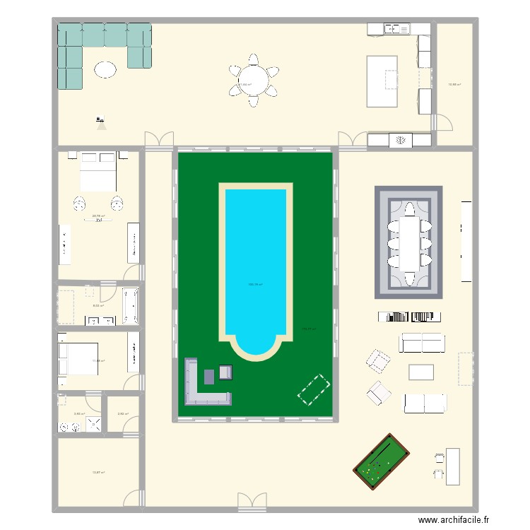 West dar. Plan de 10 pièces et 573 m2