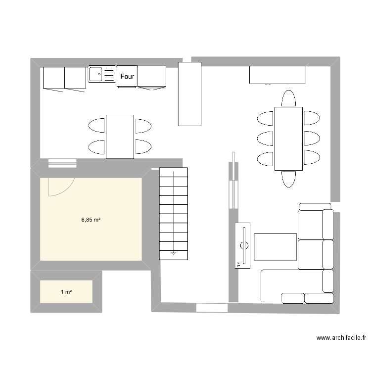 Emilie maison. Plan de 2 pièces et 8 m2