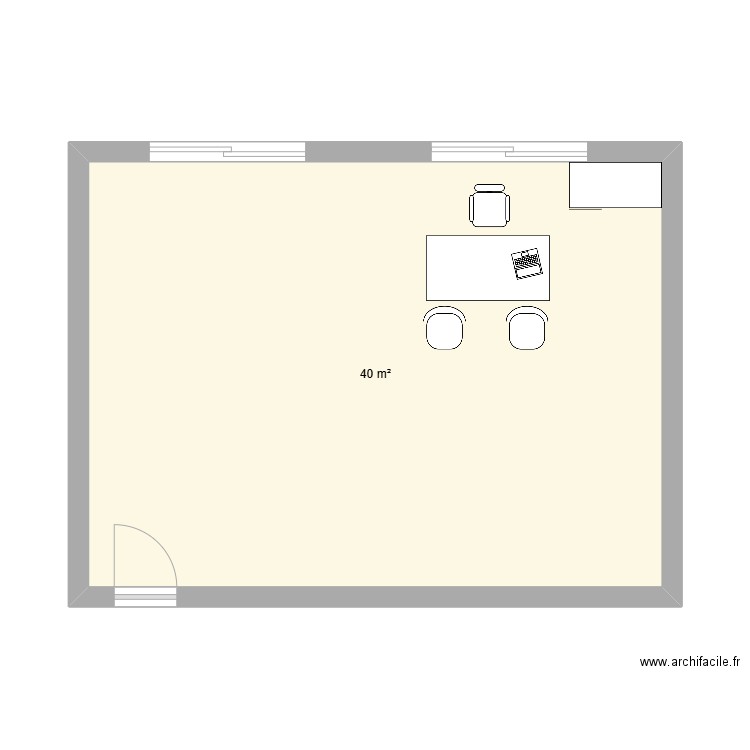 Cabinet d'orthoptie. Plan de 1 pièce et 40 m2