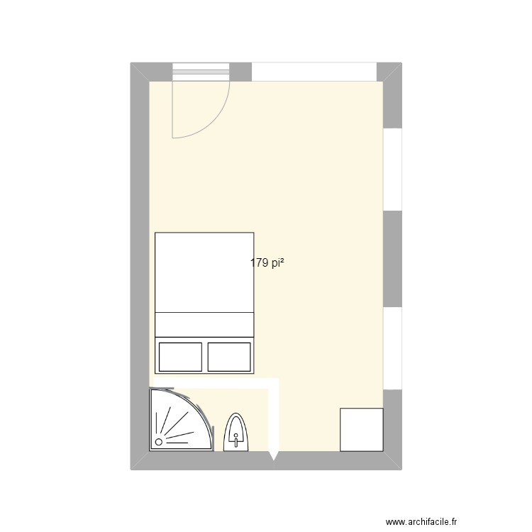 loft. Plan de 1 pièce et 17 m2