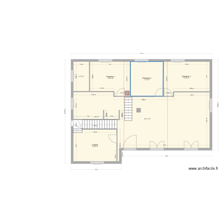 Jardin. Plan de 6 pièces et 121 m2