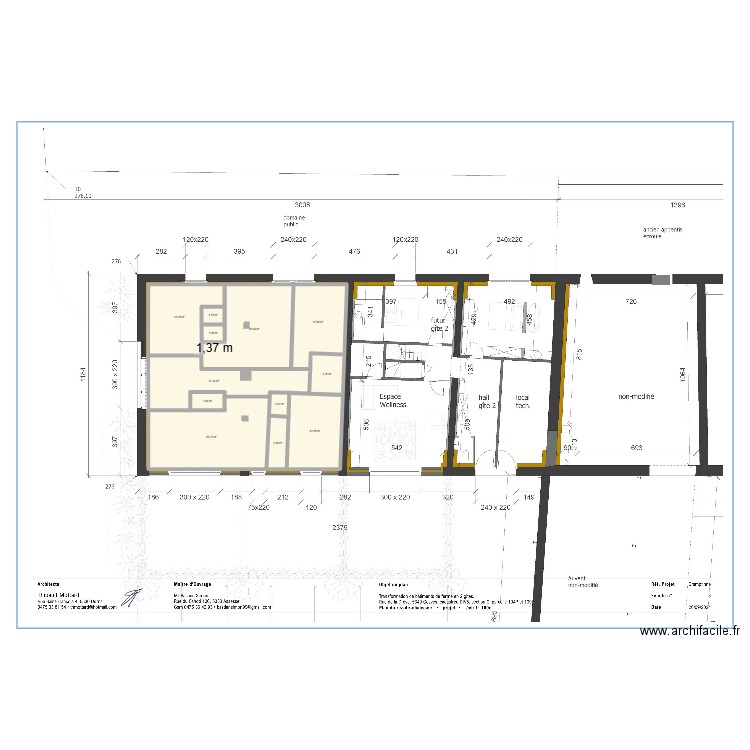 test. Plan de 22 pièces et 234 m2