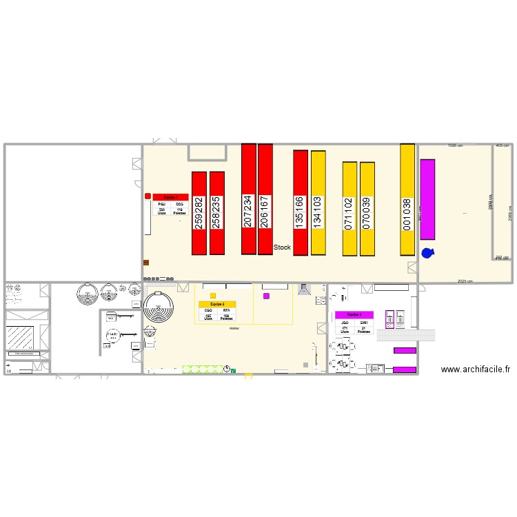 Inventaire - Zones. Plan de 3 pièces et 3152 m2