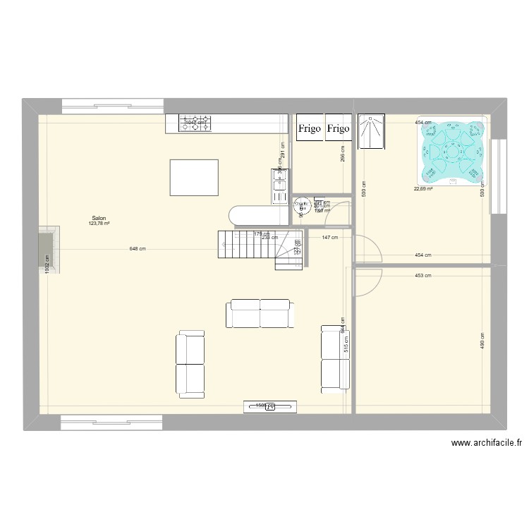 projet C1. Plan de 10 pièces et 293 m2