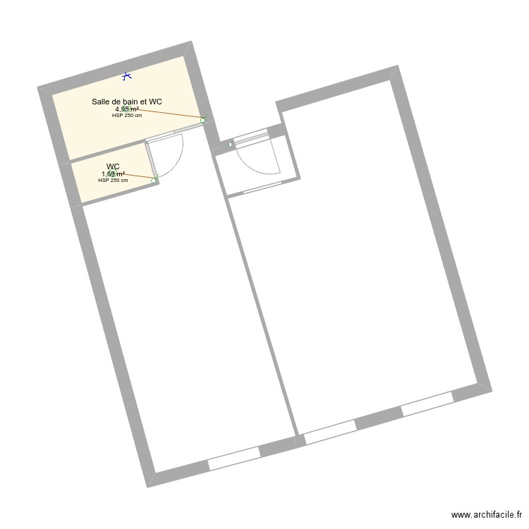 Plan éléctrique. Plan de 2 pièces et 7 m2