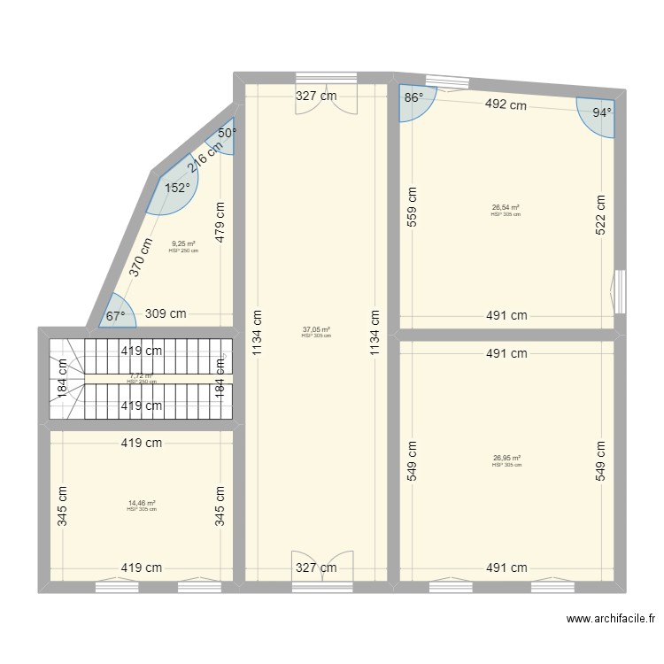 FRAYRET RDC. Plan de 6 pièces et 122 m2