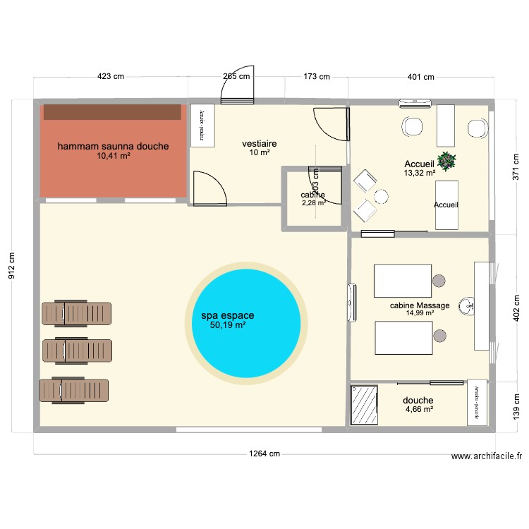   spa 105 M2 bis. Plan de 7 pièces et 106 m2