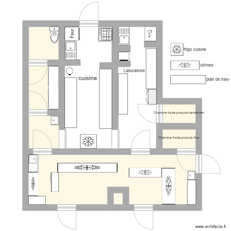 boucherie sainte anne. Plan de 7 pièces et 23 m2