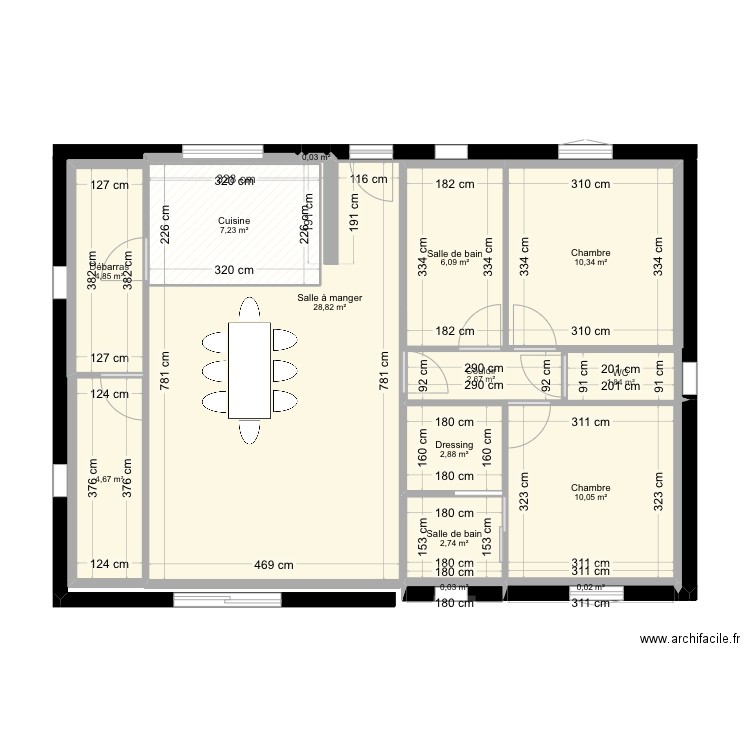 maison. Plan de 14 pièces et 90 m2