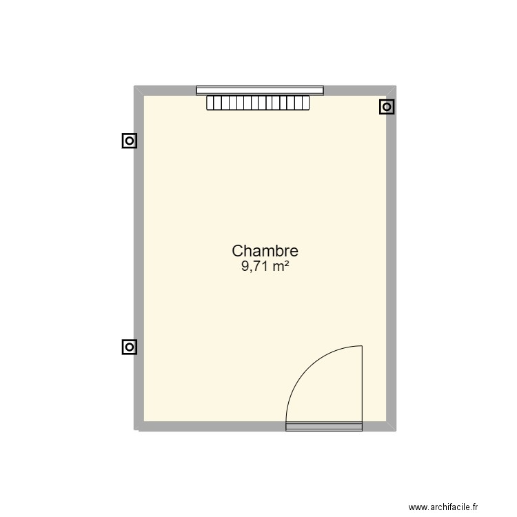 Chambre. Plan de 1 pièce et 10 m2