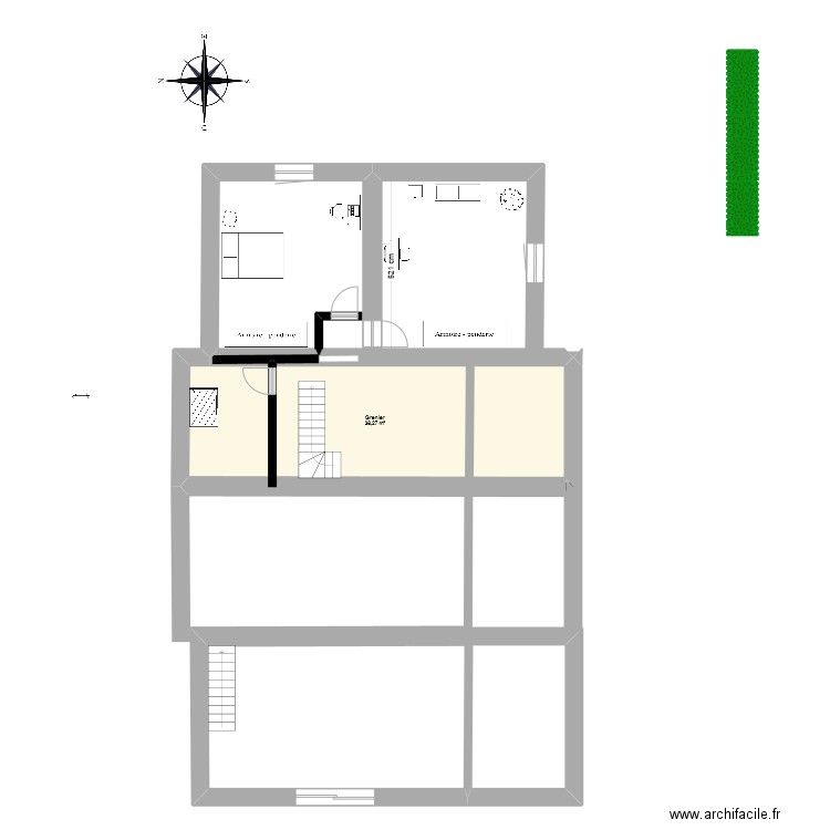 Plan_Etage1. Plan de 1 pièce et 38 m2