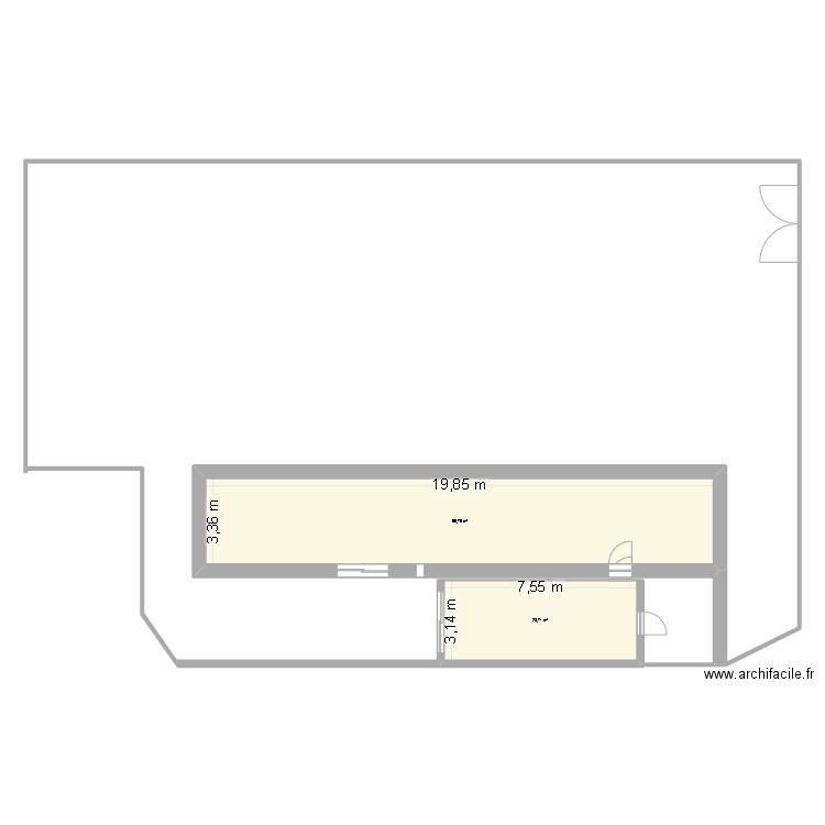 plan masse. Plan de 2 pièces et 90 m2