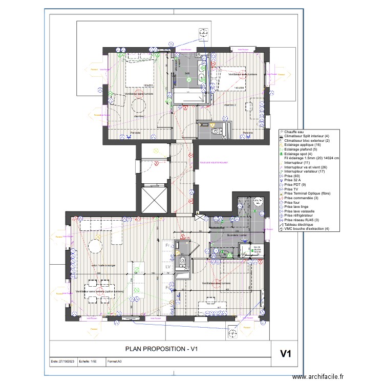 Plan Electrique V4. Plan de 0 pièce et 0 m2