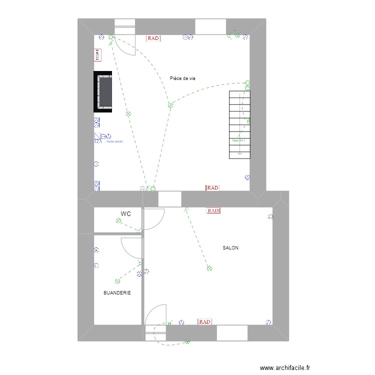 MAISON 5. Plan de 4 pièces et 67 m2