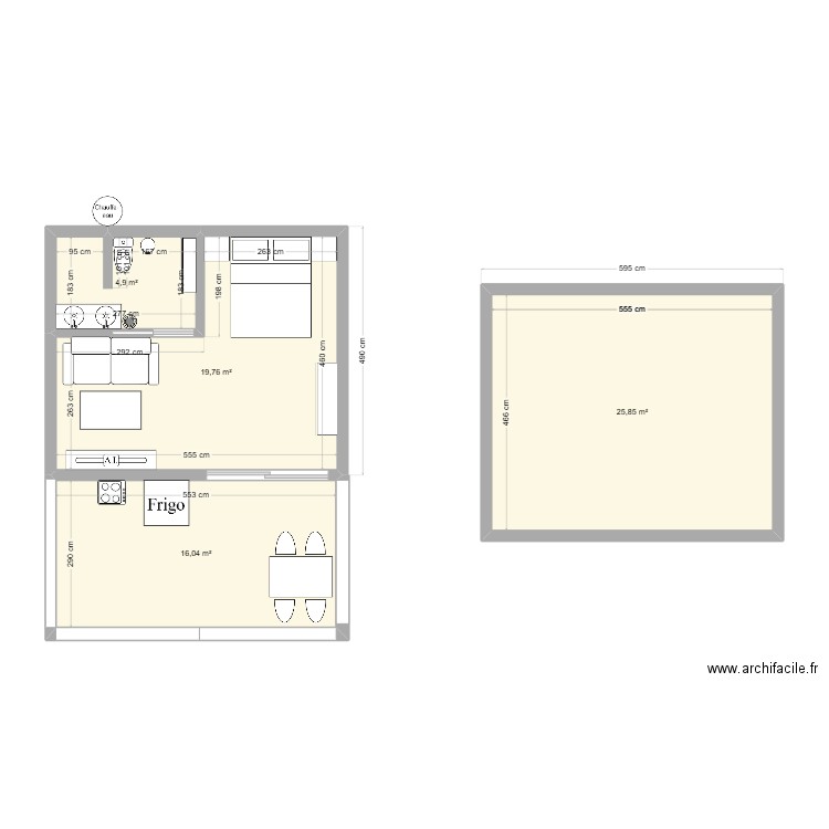 plan maunins. Plan de 4 pièces et 67 m2