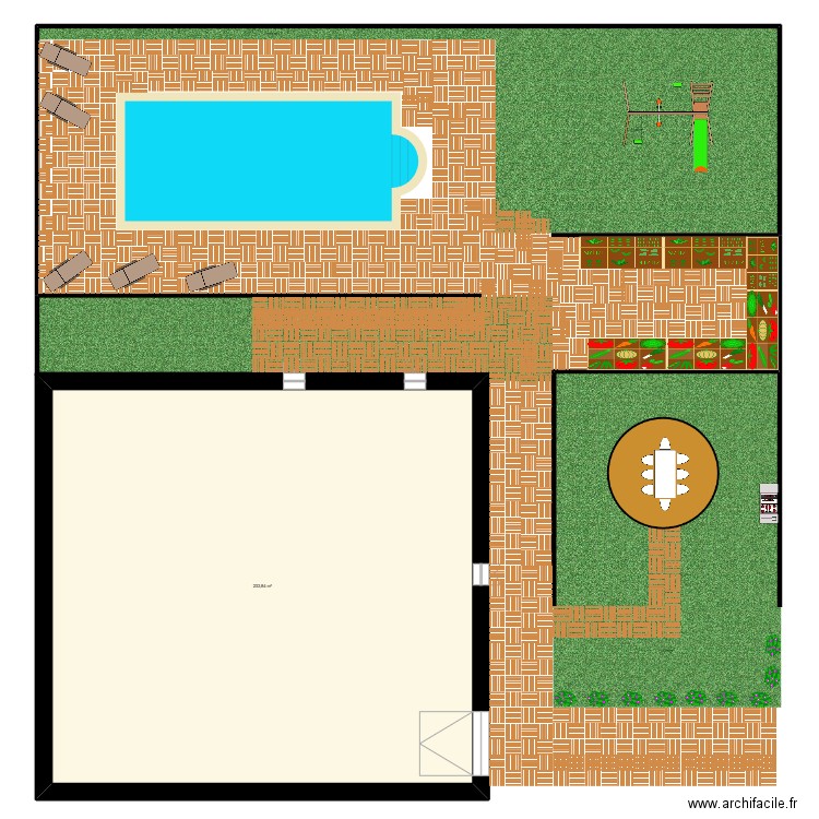 extérieur Maison Familliale. Plan de 1 pièce et 234 m2