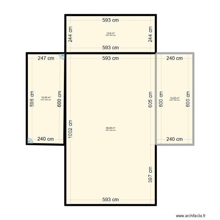 test. Plan de 4 pièces et 103 m2