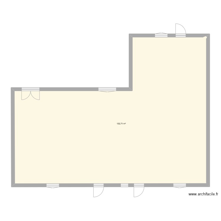 facade rdc. Plan de 1 pièce et 133 m2